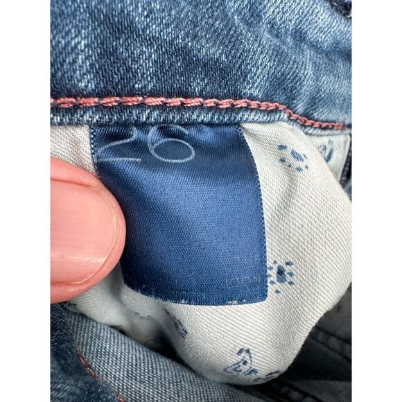 Pilcro The Icon Flare High Rise Jeans Men's Size 26 Blue Medium Wash Denim - Picture 9 of 13